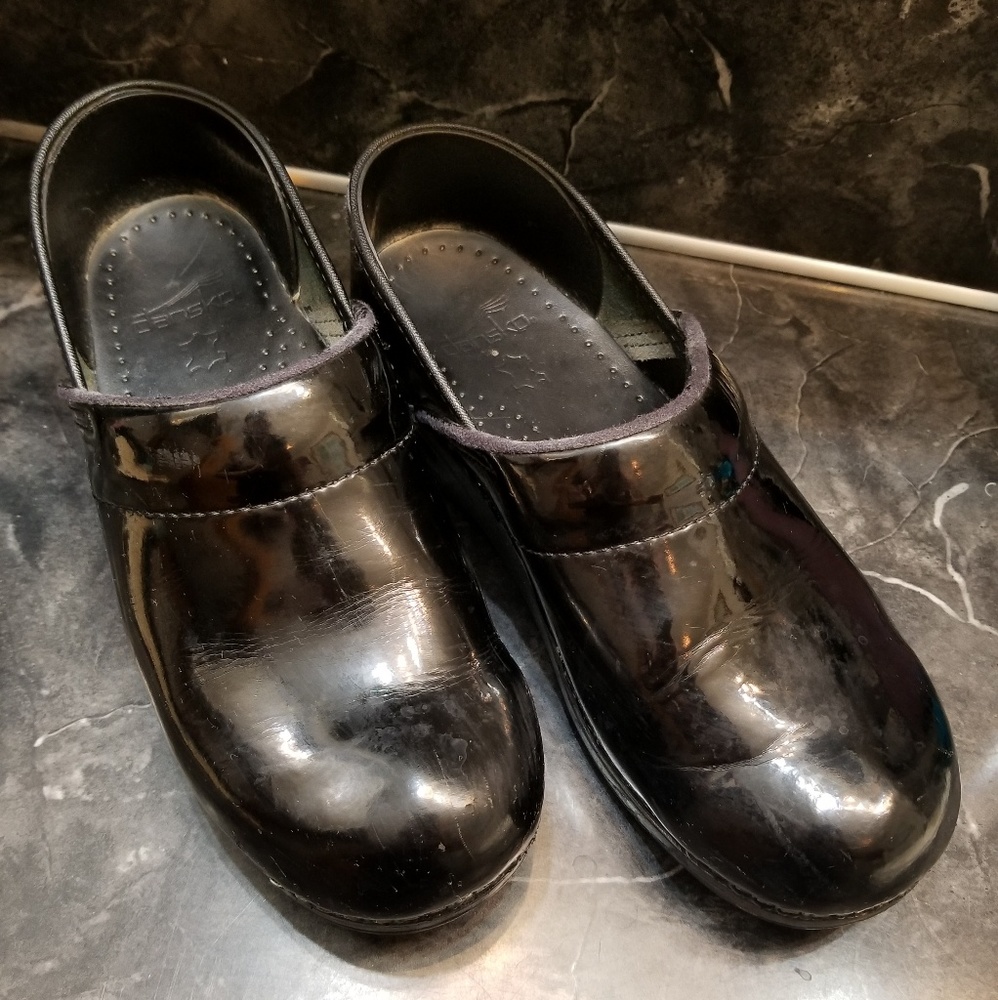 Black Patent Leather Dansko Shoes